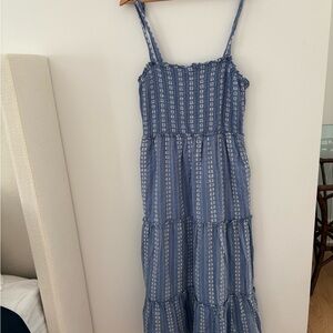 Draper James Blue and White Maxi Dress